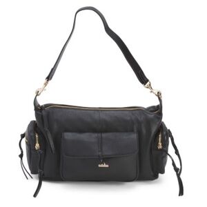 ASHWOOD Black Leather Cargo Bag.